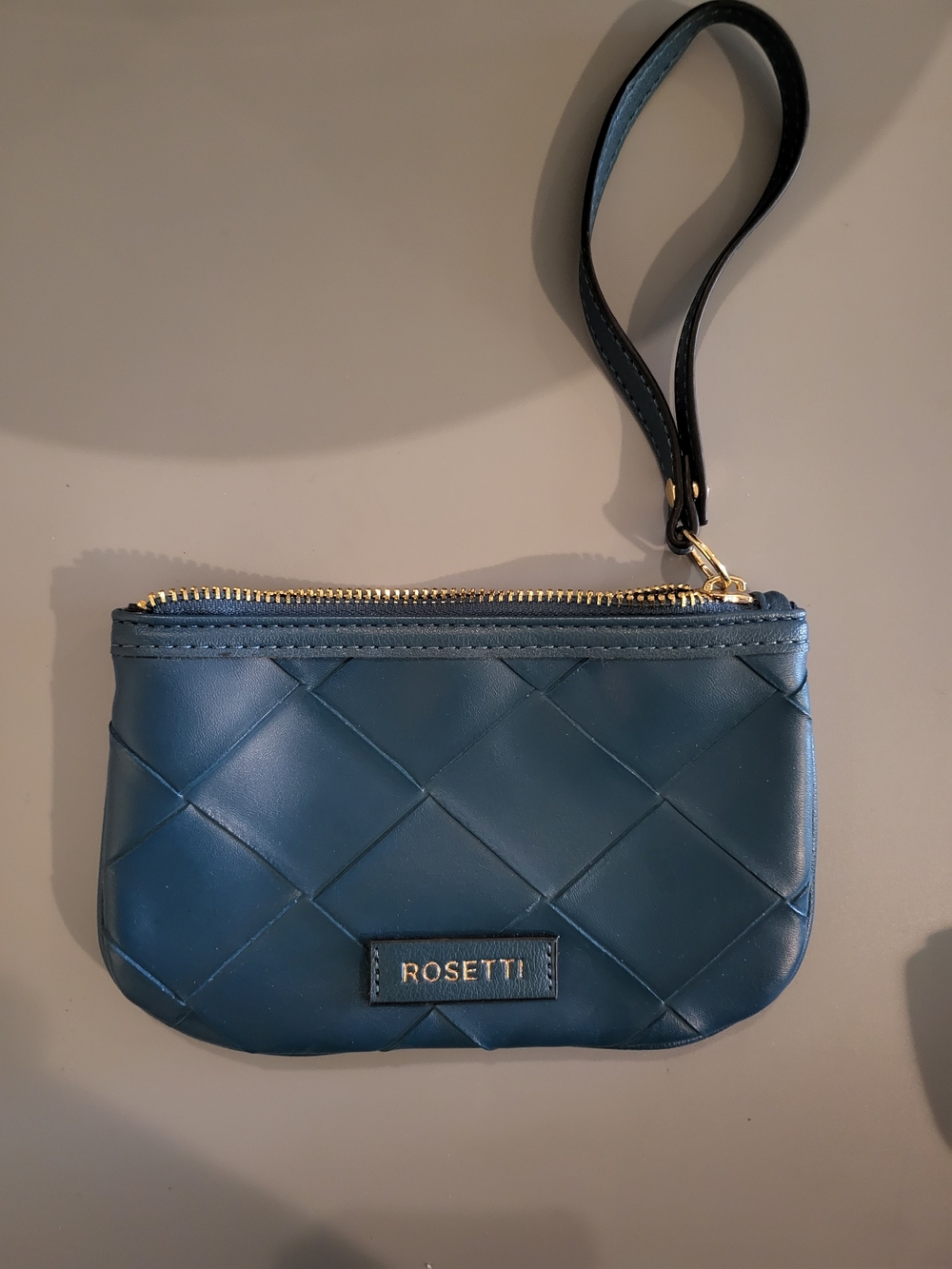 Rosetti Teal Quilted Wristlet Pouch